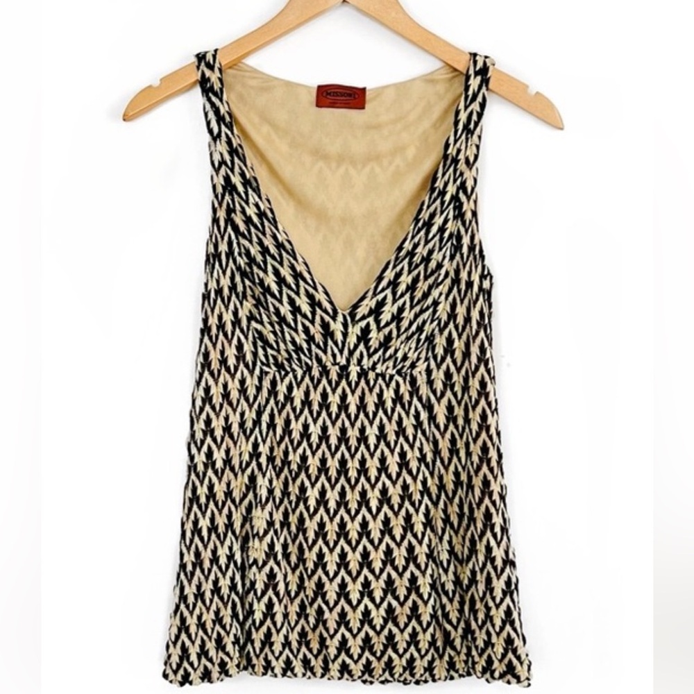 Missoni orange label black and gold top